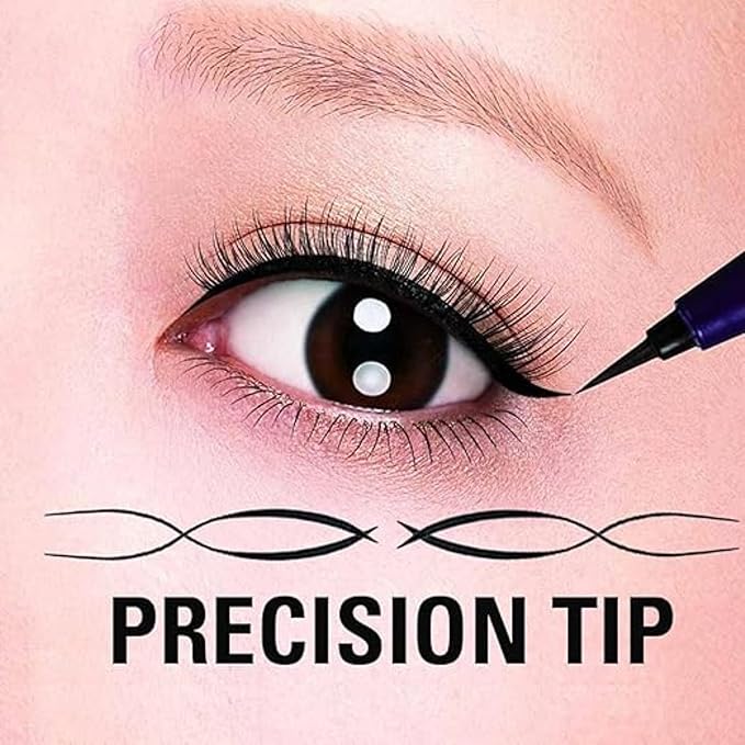 Heroine Make by KISSME Waterproof Eyeliner with Ultra-Fine 0.1mm Tip, Liquid Eyeliner Pen for Sensitive Skin, Cat Eye Liner for Long Lasting Wear, Made in Japan, Jet Black, 1 Count, SMOOTH