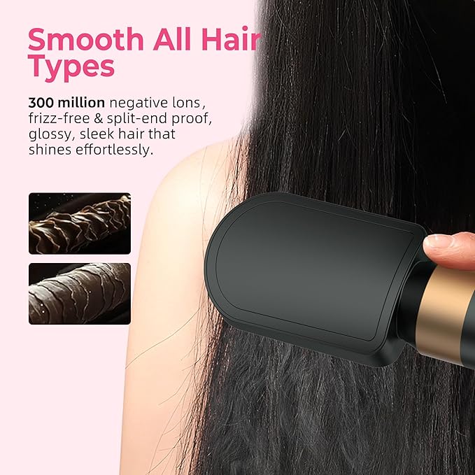 Atopskins Blow Dryer Brush, 7 in 1 Hair Dryer Hot Air Brush 110,000 RPM with Negative Ion Hair Styler for Fast Drying Straightening Curling Voluming