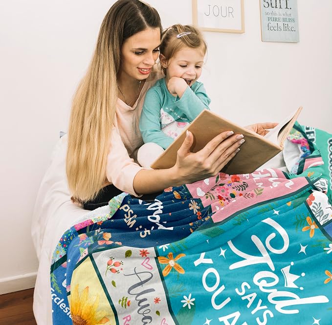 Christian Gifts for Women, Get Well Blanket with Flowers, Inspirational Birthday Gifts for Women, Gifts for Sister, Friend, Daughter, Mom, Soft Throw Blankets 60x50in