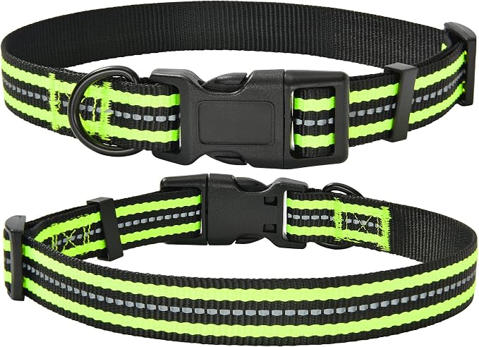 Mile High Life Reflective Dog Collar, Adjustable Lightweight Quick Release