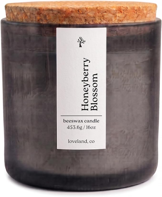 Aspen & Oak Luxury Beeswax Candle, 16oz | Long Burning Pure Beeswax Candles, Non Toxic, Natural, Clean, Essential Oil Scented Organic Candles, Home Decor & Gifts (Honeyberry Blossom)