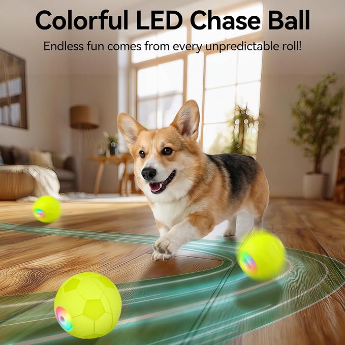 ALL FOR PAWS Interactive Dog Toy, Smart Moving Ball with 2 Play Modes, E-TPU Material, USB Rechargeable Motion-Activated Bouncing Ball for Medium Large Dogs, Automatic Rolling Keeps Dog Busy