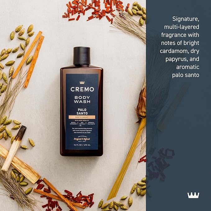 Cremo Body Wash for Men, Rich-Lathering Palo Santo, 16 Fl Oz (Pack of 12)