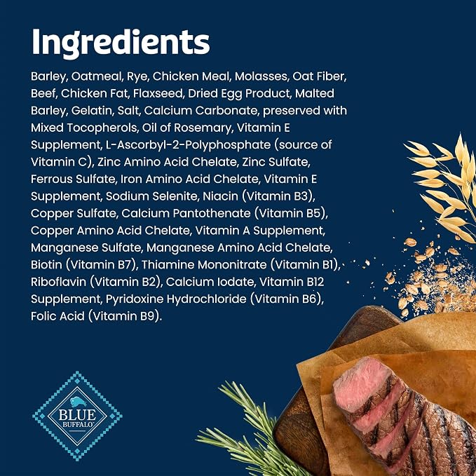 Blue Buffalo Bones Beef Mini Dog Biscuits, 12 oz, 4 ct | Real Beef First, Classic Bone-Shaped Biscuit, No BHA, Meat & Bone Meal, or Artificial Preservatives,