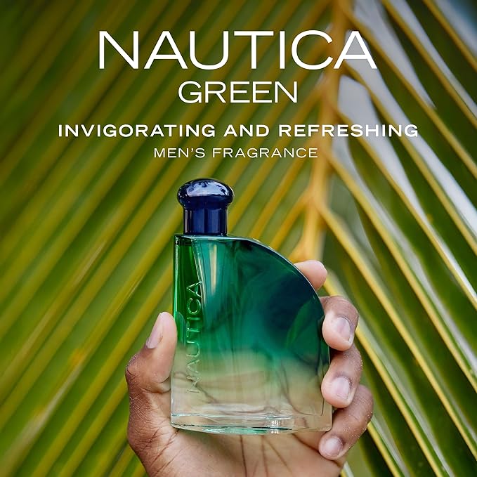 Nautica Color Green Giftset 1.7 fl oz EDT + 6 oz Deodorizing Body, Woody Fougere, Notes of Ginger, Geranium and Vetiver, Men's Duo Pack, Long Lasting, Everyday Fragrance