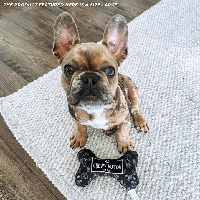 Haute Diggity Dog Chewy Vuiton Bone Plush Dog Toy, Designer Parody Toy