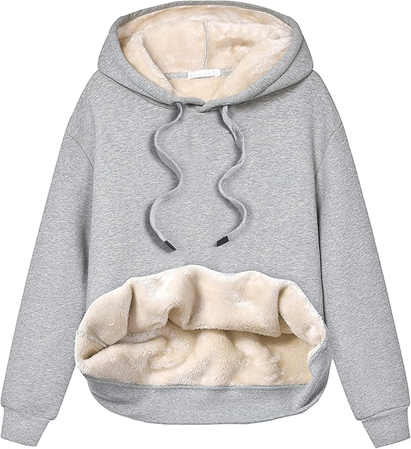 Yeokou Women's Winter Hoodies Pullover Sherpa Fleece Warm Heavyweight Sweatshirt
