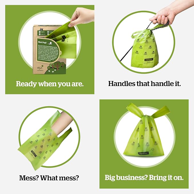 Pogi’s Dog Poop Bags with Handles – Extra-Thick, Leak-Proof, Large, Fresh Scent, 300-Count (Pack of 2)