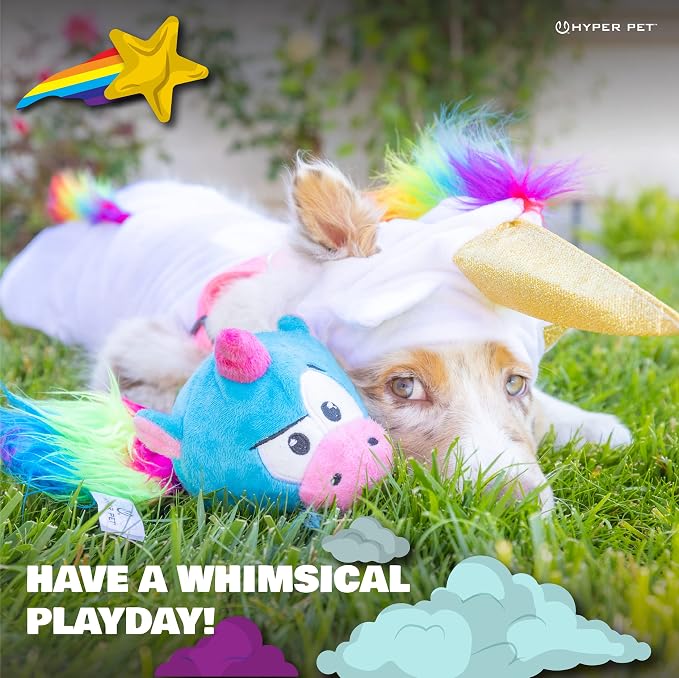 Hyper Pet Doggie Tail and Unicorn Pal Interactive Plush Dog Toys, 2 Pack | Value duo wiggles, vibrates and barks to bust boredom with stimulating play, colors may vary, keeps curious pups engaged