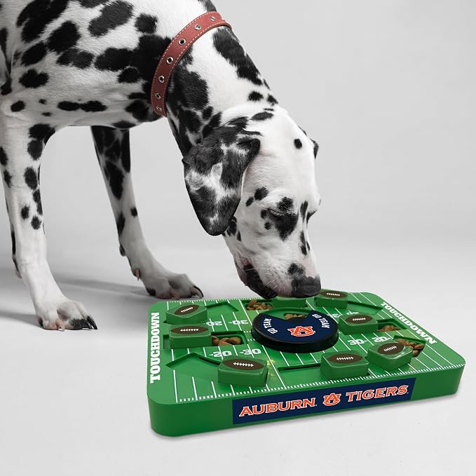 Pets First NCAA Auburn Large Puzzle Toy, New Size, Interactive Dog Treat & Slow Feeding Toy
