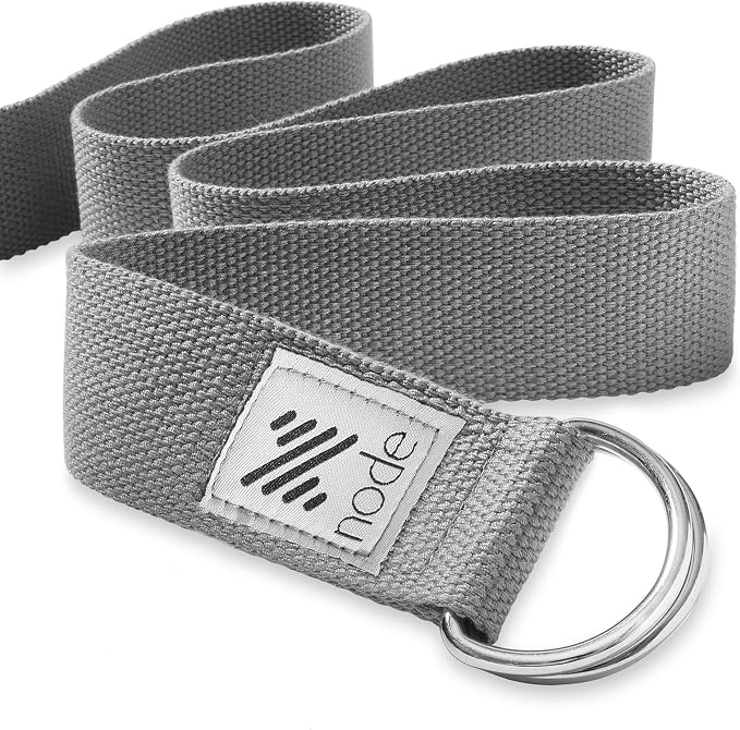 7-1/2' Yoga Strap for Stretching, Woven Cotton Blend Yoga Strap with Adjustable D-Ring Buckle for Exercise, Therapy and Fitness