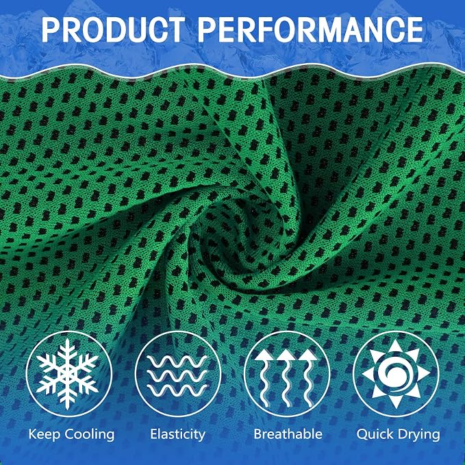 Hosuly 30 Pack Cooling Towels, 40"x12" Ice Breathable Soft Chilly Sweat Rag Microfiber Workout Rags for Gym Cooling Towels for Neck and Face for Yoga Golf Sport Running