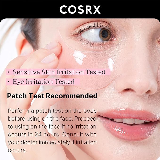 COSRX Peptide Collagen Hydrogel Eye Patch + Snail Mucin Peptide Under Eye Cream, Korean Skin Care