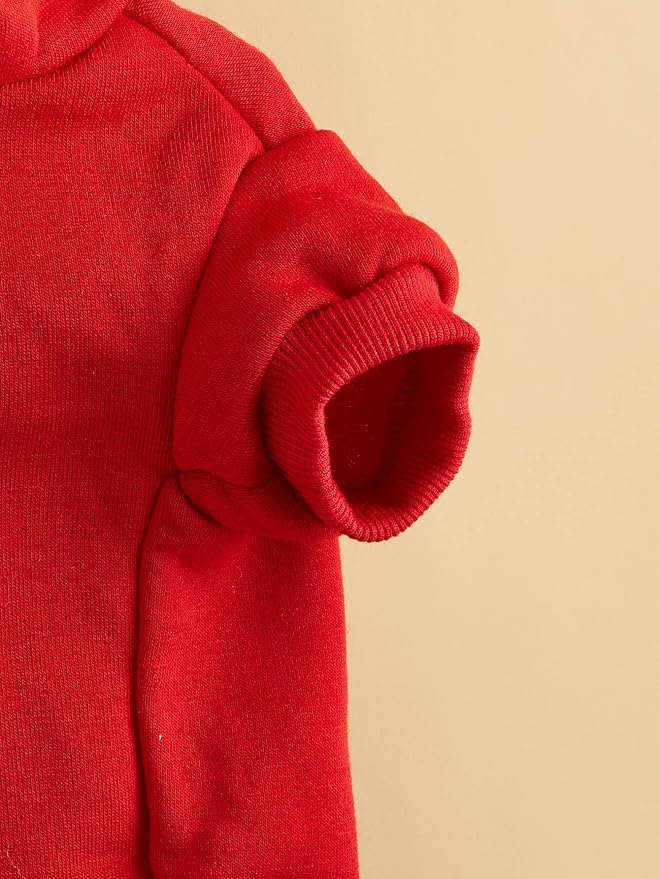 Basic Dog Hoodie Sweatshirt Puppy Sweater Warm Cat Costumes Pet Clothes for Chihuahua Puppy Kitten Small Medium Dogs Red X-Large