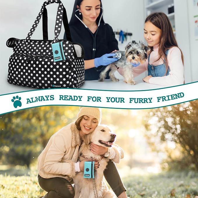 PetAmi Dog Poop Bag Holder for Leash, Pet Waste Bag Dispenser, Blue
