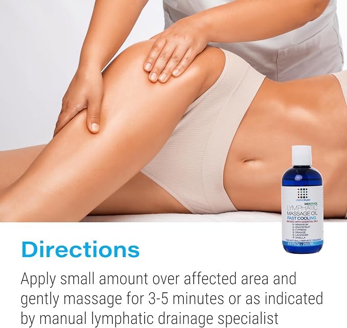 Bruizex Lymphatic Drainage Massage Oil with Arnica & Menthol for After Procedure Body Care & Lymphatic Drainage Massager, Liposuction, 360 Lipo, BBL, Tummy Tuck Body Massage, Cooling Formula - 8.5 Oz