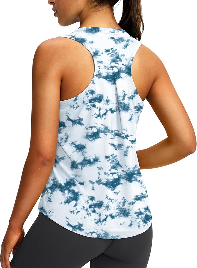 Women's Workout Tops Racerback Athletic Tank Tops Sleeveless Loose Fit Yoga Running Gym Shirts for Women