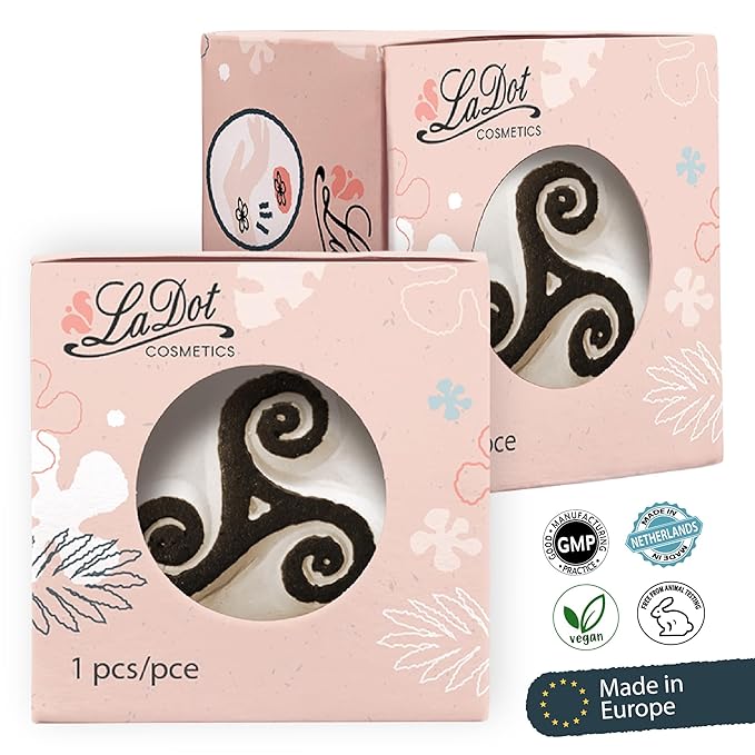 LaDot Temporary Tattoo Stamp– Easy-to-Use Reusable Ceramic Skin Stamp for Creating Custom Temporary Tattoos – Fun Body Art Tool for Parties, Events, and Festivals (Triskell, Small)