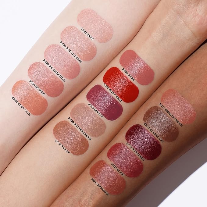 Oulac Color Rich Satin Lipstick - Burgundy Red Full Coverage Lip Color, Creamy Silky-Smooth, Moisturizing, Satin Matte Finish, Infused With Shea Butter, Vegan & Clean Beauty, 4g, SG13 Burgundy