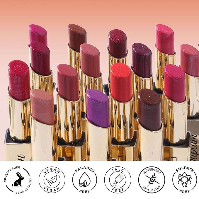 Red Berry Purple Lipstick Set for Women Shimmer Tinted Lip Balm Hydrating Moisturizing Lipstick Cruelty Free Lip Makeup, DM108/109/122