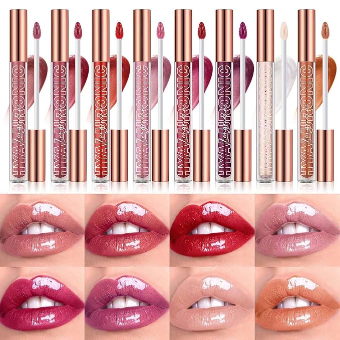 Honey Lip Gloss Lip Plumper Gloss Tinted Glitter Lipgloss Lip oil Moisturizing High Shine And Vegan Plumping Lip Gloss For Women Long-Lasting Dry Lip Care (Honey # 05)