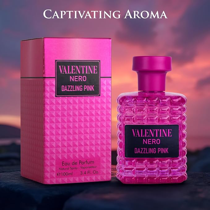 URBAN COLLECTION Valentine Nero Dazzling Pink for Women – Vegan, Cruelty-Free & Paraben-Free Eau De Parfum – Amber Floral Scent – Madagascar Vanilla Base – Elegant 100ml Bottle