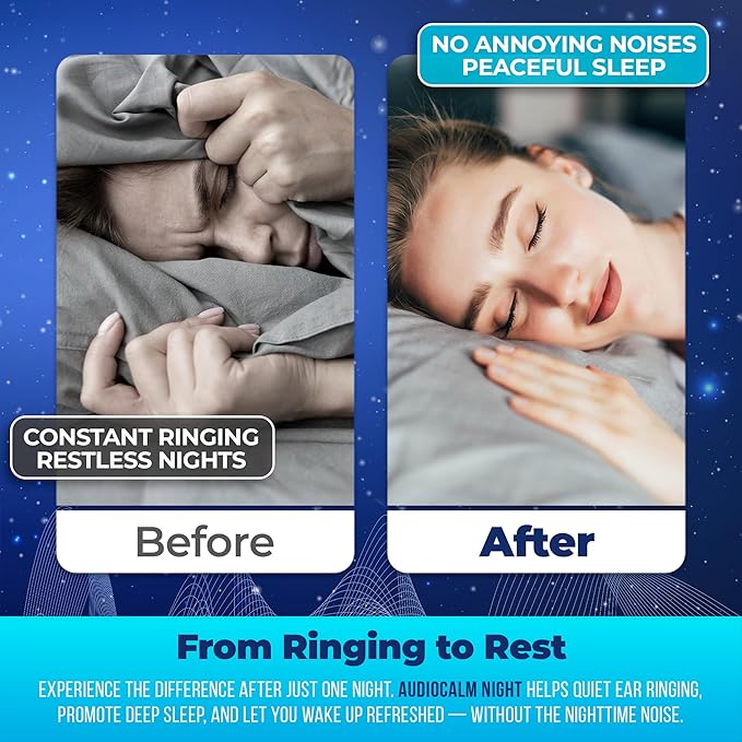 Night (60 Caps) | Natural Tinnitus Relief Supplement for Sleep | Eases Nighttime Ear Ringing and Hearing Discomfort | Non-Habit Forming Sleep Aid