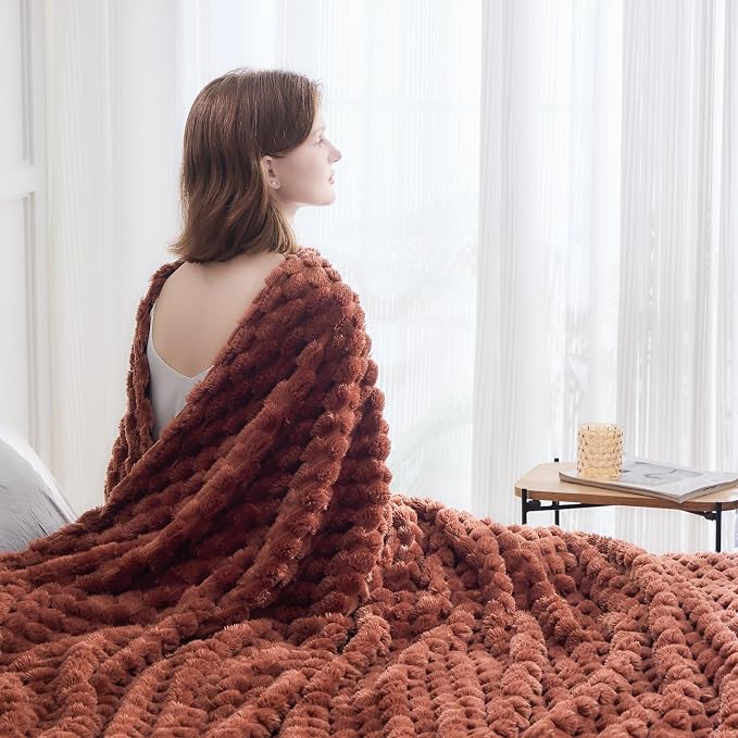 NEWCOSPLAY Fleece Clouds Cozy King Blanket for Couch, Coffee, 90"x110" | Premium Silky Flannel Blanket, Soft Lightweight Fluffy Throw Blanket for Bed Sofa Decor, Gift for All Season Use