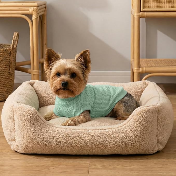 3 Pack Dog Shirt for Small Supplies Functional Waffle Dog Clothes Warm Soft Sweatshirt Outfit for Dogs Cats Pet Apparel