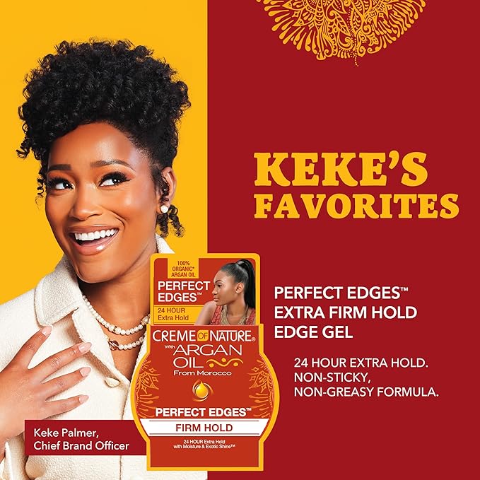 Creme of Nature with Argan Oil from Morocco Perfect Edges, 24 Hour Extra Hold with Moisture & Exotic Shine, 2.25 Ounce (Pack of 2)