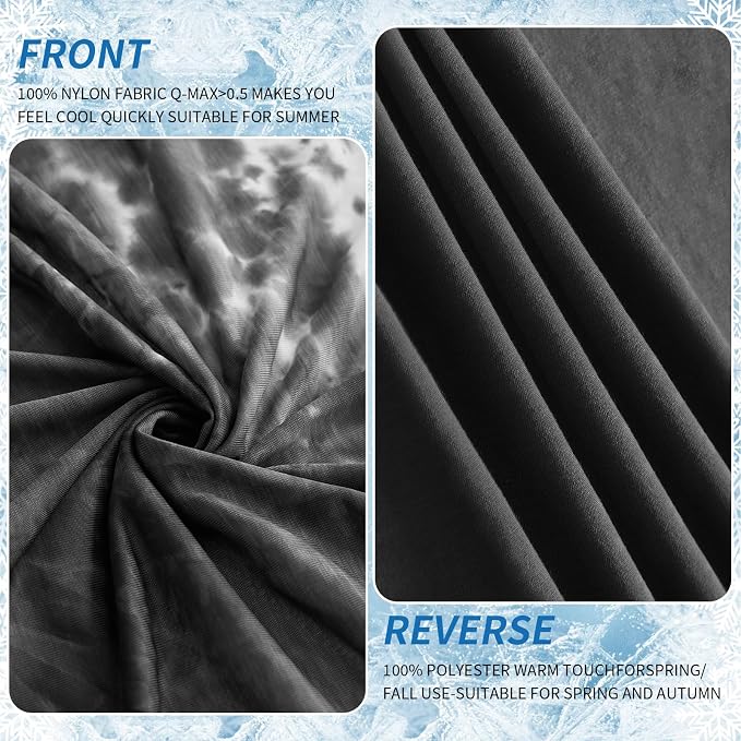 Guohaoi Cooling Blanket for Hot Sleepers and Night Sweats 90"x90" Queen | Arc-Chill Q-Max >0.5 Cool Fiber,100% Oeko-Tex Certified Lightweight Summer Blanket for Travel/Outdoor Ultra Cold Breathable
