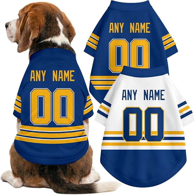 Buffalo Dog Clothes Personalized Pet T Shirt for Dogs Gift | Custom Name Number Jersey Style Pet Shirt for Dog