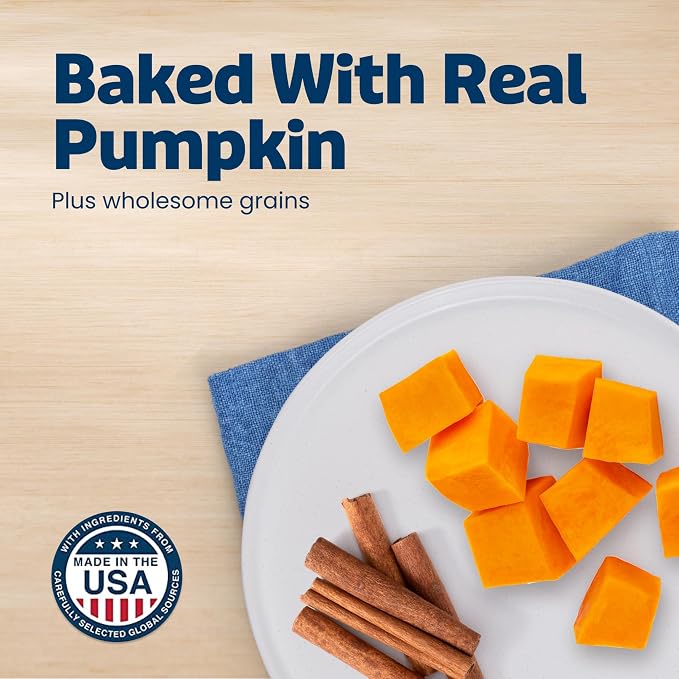 Blue Buffalo Health Bars Pumpkin & Cinnamon Dog Biscuits, 16 oz | Oven-Baked, Crunchy Texture, No Chicken By-Product, Corn, Wheat, or Soy