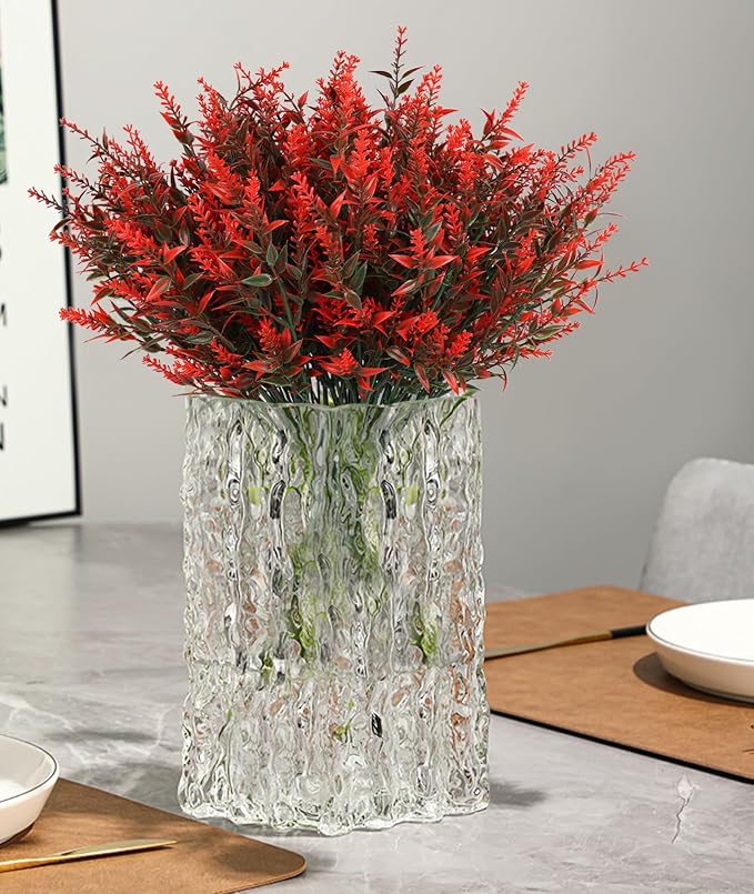 RECUTMS Spring Fall Decoration, Artificial Fake Outdoor Plants Flowers 36Pc | Faux Fall Orange Flowers for Planter UV Resistant Plastic Greenery for Outside Porch Home Patio Garden Window Box Decoration