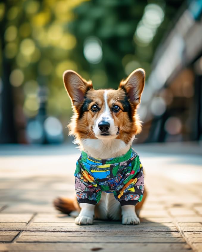 PET SHOW 4 Pack Fleece Dog Pajamas Warm Boy for Medium Dogs | Soft stretchy dogs onesies,male blue pjs with sleeve,holiday jumpsuit costume for small pets,L
