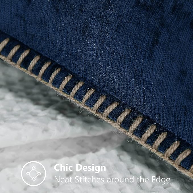 decorUhome Soft Chenille Throw Pillow Covers 16x16 Set of 2 Poseidon | Fall Textured Decorative Throw Pillow Cases Stitched Edge Modern Farmhouse Luxury Boho Velvet for Couch Sofa Bed Home Decor