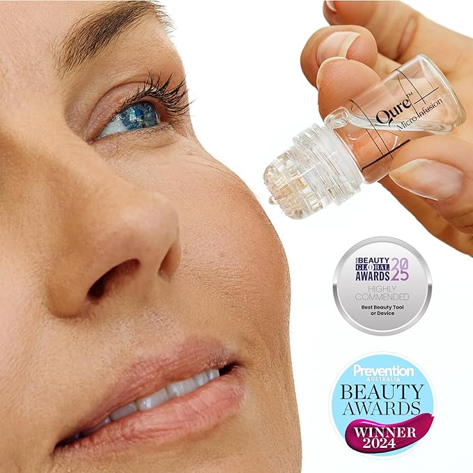 Qure Micro Infusion System for Face & Neck - Facial Moisturizing Essence, Hydrating Serum for All Skin Types, Refreshed Skin - 2-Month Supply