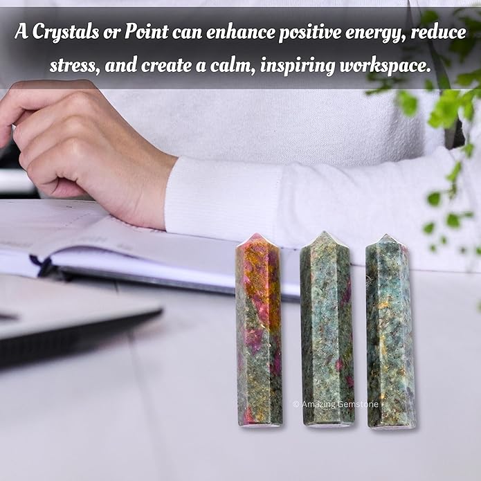 Amazing Gemstone Crystal Points Bulk Healing Crystals & Stones - Premium Single Terminated Healing Wand Point Bulk Crystals for Crafts, Crystal Grid, DIY Work