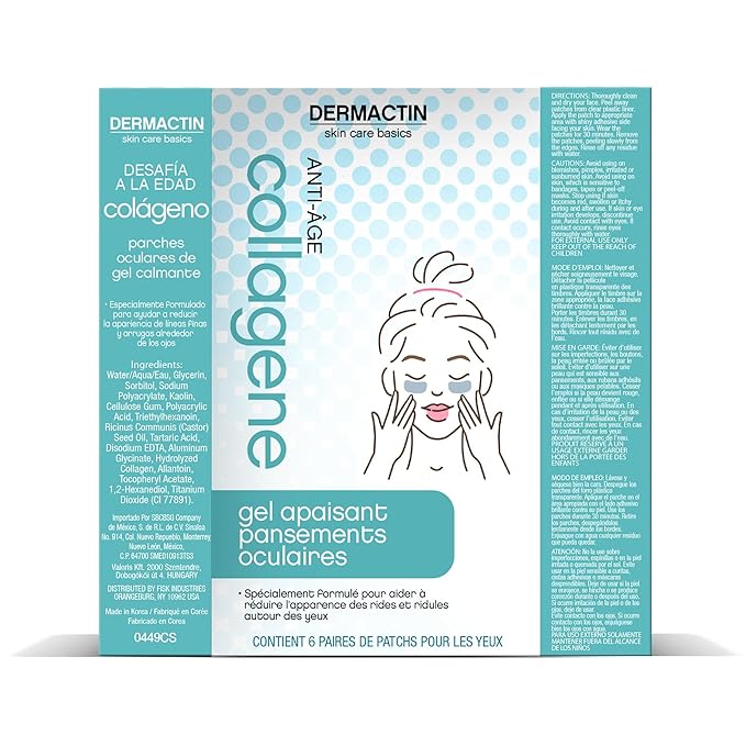 Dermactin Age Defying Collagen Soothing Gel Eye Patches - 6-Count