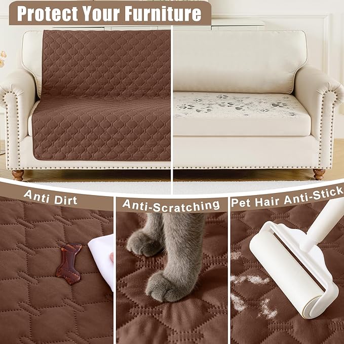 Smiry Waterproof Dog Bed Cover Blanket, Reversible Pet Blanket | Soft Reversible, Washable Leakproof Cats Dogs Couch Cover for Sofa, Couch, Furniture (30x53 Inch)