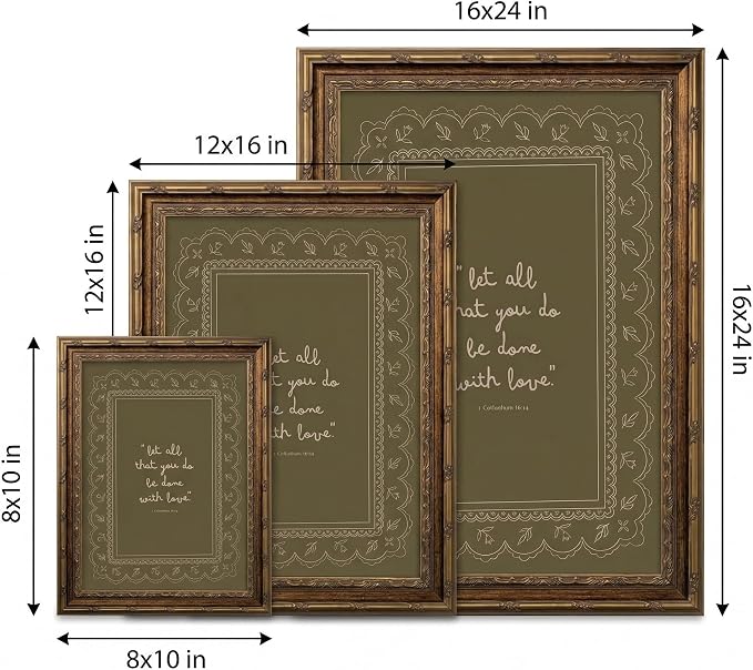 Framed Inspirational Bible Verse Wall Art Print “Let All That You Do Be Done with Love” Scripture Quote Picture with Vintage Christian Wall Decor for Living Room Bedroom Office 16x24 Inches