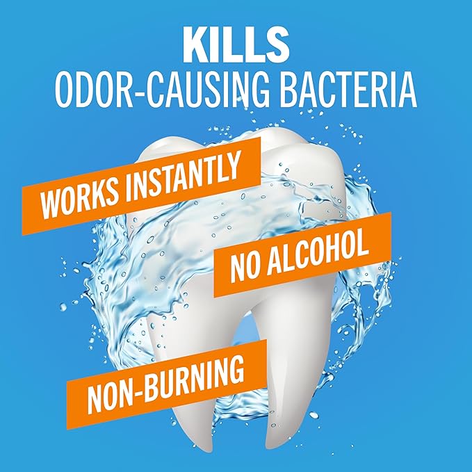 TheraBreath Fresh Breath Oral Rinse, Invigorating ICY Mint Flavor, Dentist Formulated and ADA-Accepted Mouthwash for Bad Breath pH-Balanced, Alcohol Free & Non-Burning, 1 Liter