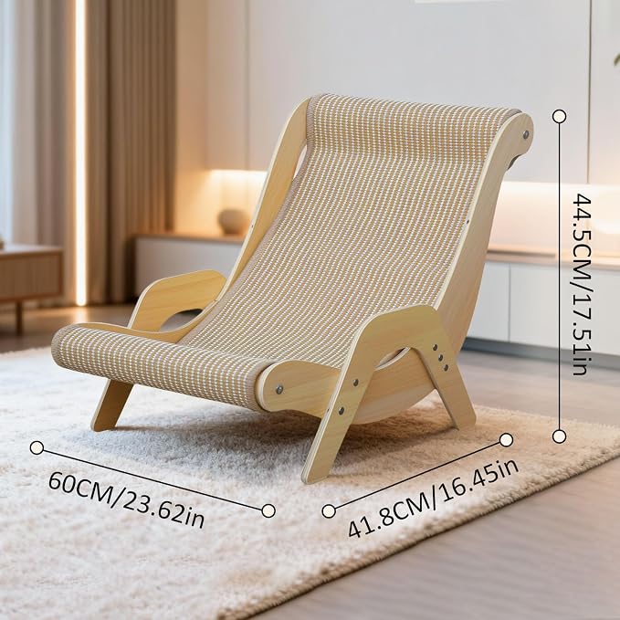 Extra Large Cat Scratching Lounge - Multi-Layer Solid Wood & Sisal, XXL Cat Scratcher and Bed for Large Cats, Furniture Protector with 110lb Capacity