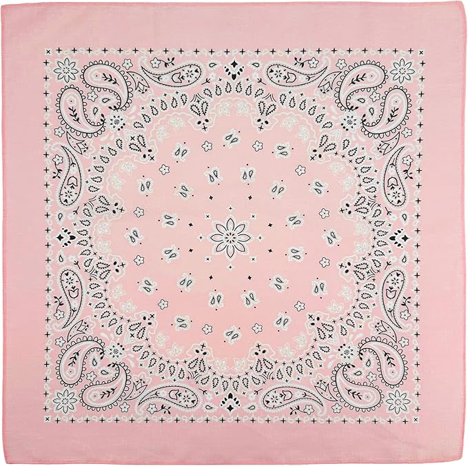Gift Packaging Bandana for Men Women - 100% Cotton, Paisley, 22x22 In, 1 Pack - Large Bandanna Handkerchief Cowboy Hanky