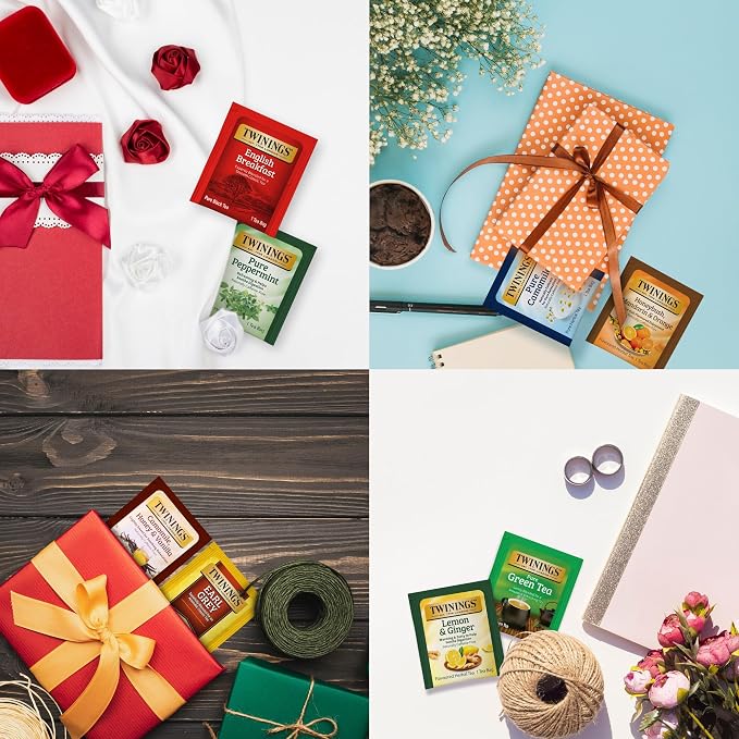 Twinings 48 Tea Bags Herbal Variety Pack – 8 Flavors Individually Wrapped, Mix of Black, Green, and Herbal Teas, Perfect Tea for Any Occasion