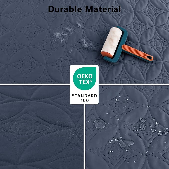 Waterproof Couch Cover for Dogs - Washable Pets Furniture Protector | TPU Leak-Proof Liner, Lightweight & Reversible, Fits Chair, Sofa, Bed, 68" x 82" , Blue/Cream