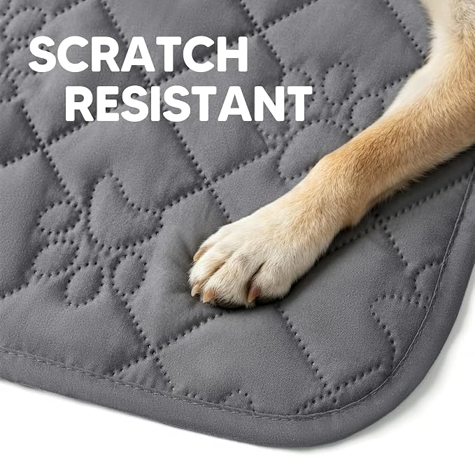 PAWFINITY Waterproof Loveseat Covers for Dogs, Pet Blanket for Couch | Paw Print Quilted, Hair Resistant, Anti Cat Scratch, Washable Protector for 2 Seat Sofa & Chair Cushion, 30x53 Inch, Grey