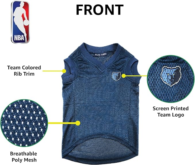 Pets First NBA MEMPHIS GRIZZLIES DOG Jersey, Medium - Tank Top Basketball Pet Jersey