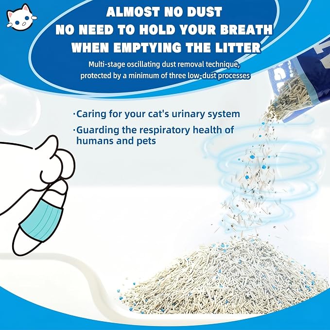 NIKORO Tofu Cat Litter,Strong Clumping Cat Litters,21lbs(5.29 lbs×4Bags) | Odor Control and Unscented Ultra Absorbent Water Flushable Tofu Cat Litter,Dust Free Scent Free