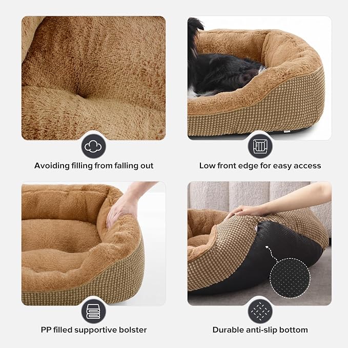 Dog Bed Medium Size, Orthopedic Warming Soft Calming Sleeping Durable with Anti-Slip Bottom